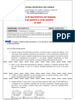 4ºano - Rotina de Matemática-Semana 24