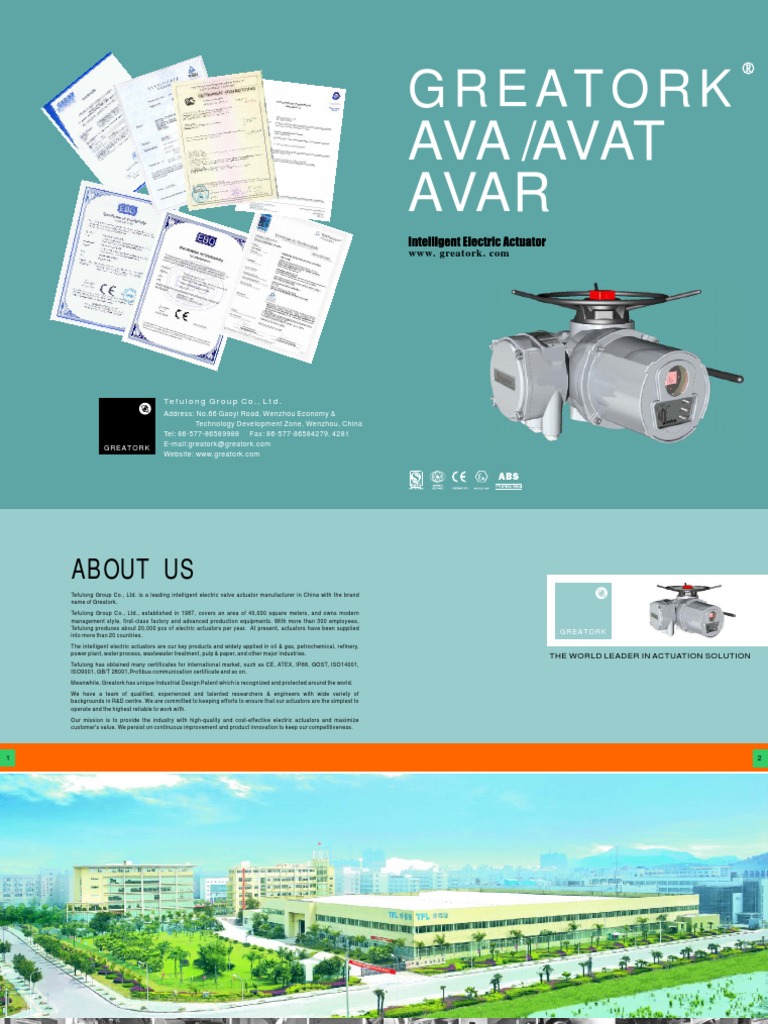 GREATORK Electric Actuator PDF Actuator Electric Motor