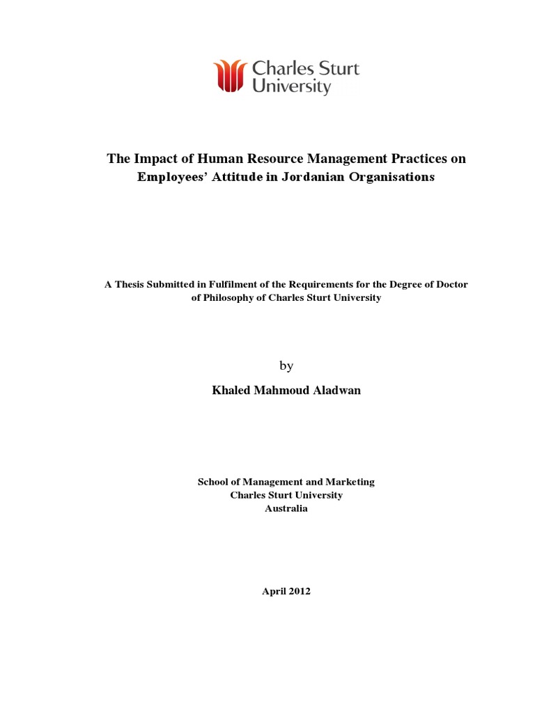 The Impact of Human Resource Management Practices On Employees ...