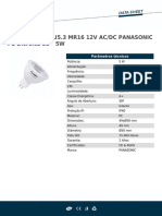 Lâmpada LED GU5.3 MR16 12V AC_DC PANASONIC PS Dicróica 38 ° 5W 