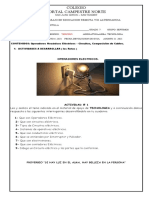 Guía de trabajo sobre operadores eléctricos y circuitos eléctricos