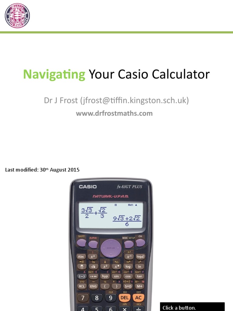 Navigating: Your Casio Calculator | PDF | Correlation And Dependence ...