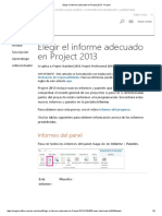 Elegir El Informe Adecuado en Project 2013 - Project