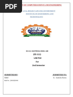 (EE-111) Lab File For 2nd Semester: Institute of Engineering and Techonology