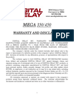 MEGA 350/450: Warranty and Disclaimer