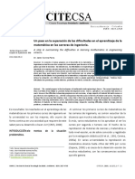 (CORENA) Un Paso en La Superación de Las Dificultades en El Aprendizaje de La Matemática en Las Carreras de Ingeniería