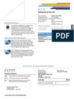 Statement of Service: Account Information
