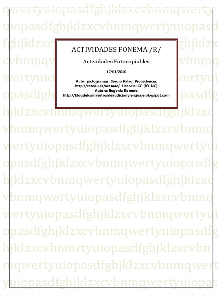 Actividades para el fonema /R/ | PDF | Escritura latina | Alfabeto griego