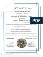 N° IQ-CCER-N° 1120 - 0164 Daniel Torres Tenorio