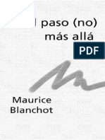 Blanchot, Maurice - El Paso (No) Más Allá