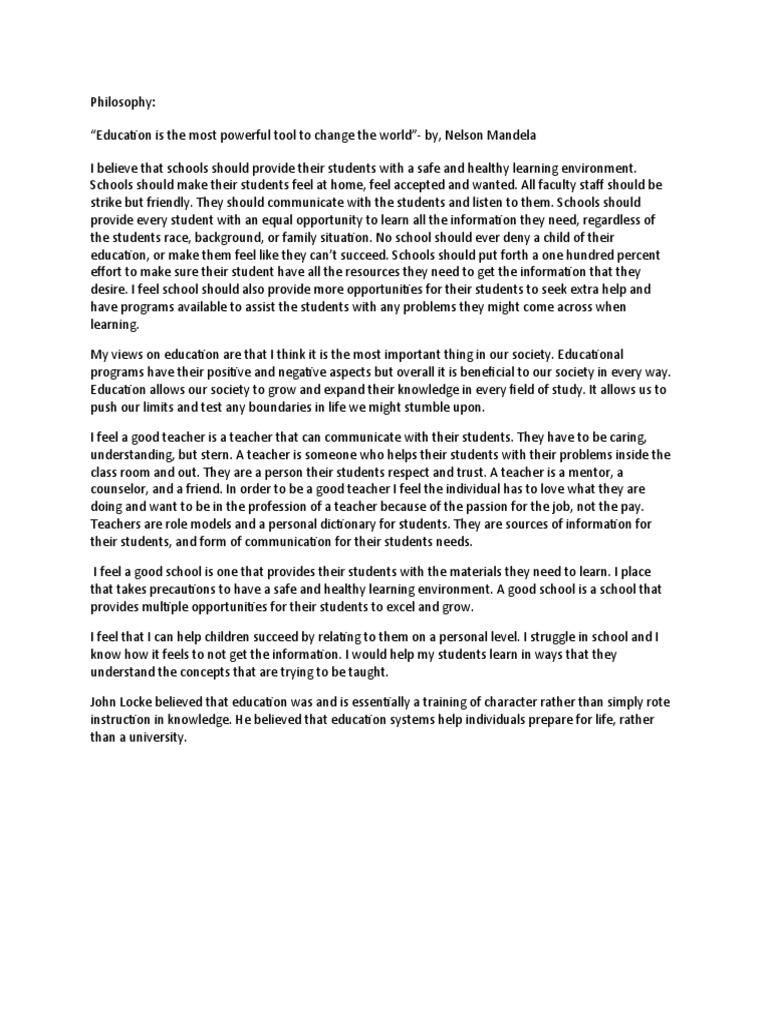 Philosophy | PDF | Teachers | Learning