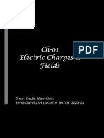 Electric Charges & Fields Formla Sheet 