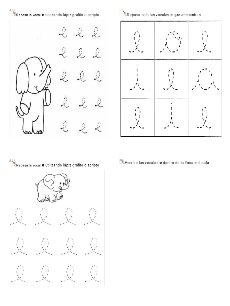 Repaso de la Vocal E con Lápiz | PDF | Estudios de idiomas extranjeros ...