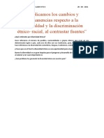 Explicamos Los Cambios y Permanencias Respecto A La Desigualdad y La Discriminación Étnico