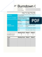 Burndown Chart: How To Use This Worksheet