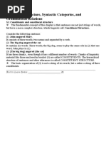 Constituent Structure, Syntactic Categories, and Grammatical Relations