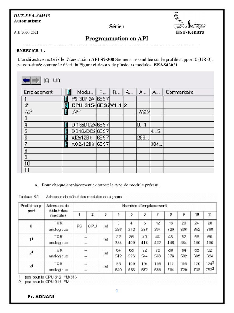 Programmation API S7-300 Siemens | PDF | Automate programmable ...