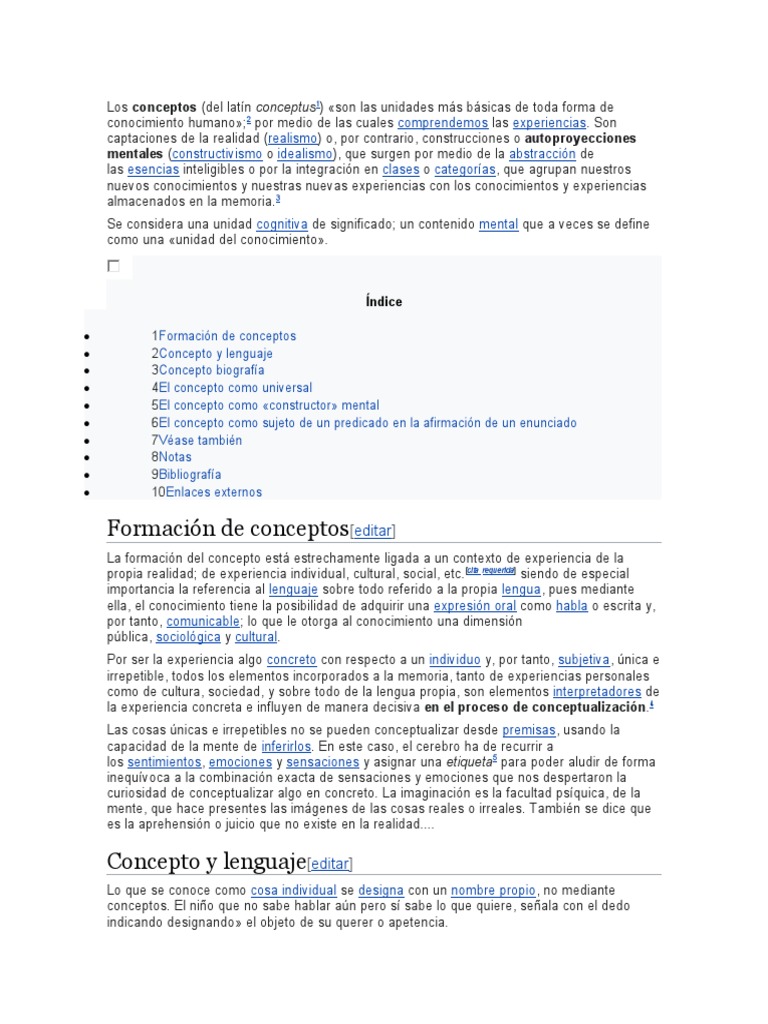 Que Es Un Concepto | Descargar gratis PDF | Concepto | Movimientos