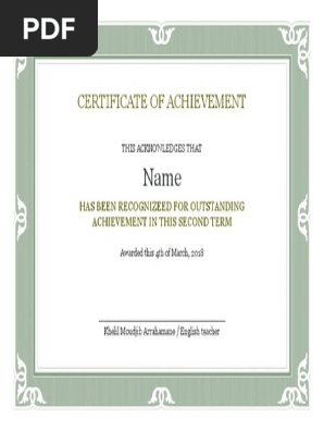 Certificate of Achievement
