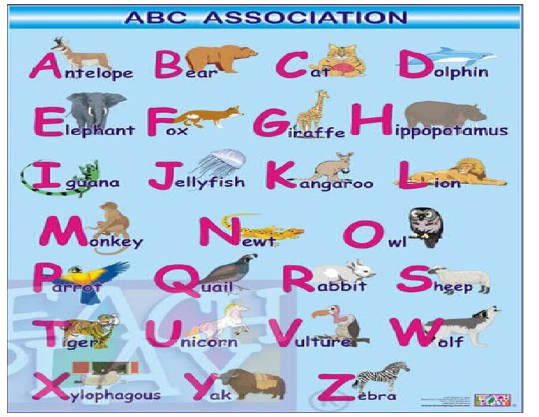 Abecedario en Ingles Con Nombres de Animales | PDF