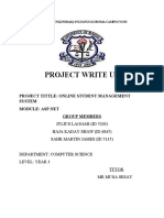 Project Write-Up in Online Student Management System