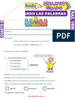 Conectando Las Palabras para Cuarto Grado de Primaria