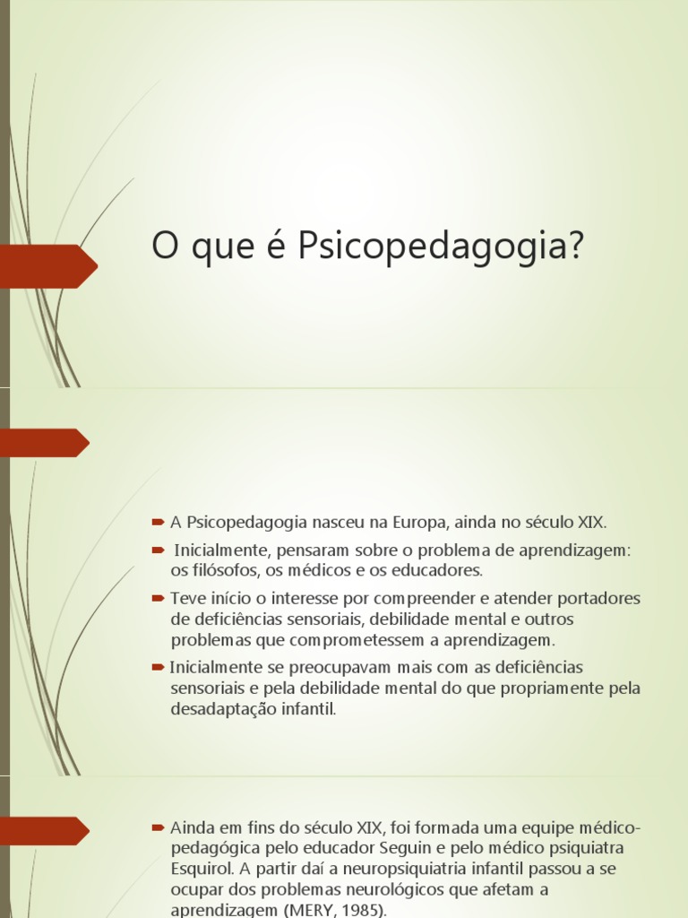 O Que É Psicopedagogia | PDF | Aprendizado | Pedagogia