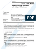 NBR 14859-2 Laje Pré-Fabricada - Requisitos Parte 2 Lajes Bidirecionais