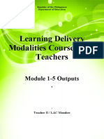 Learning Delivery Modalities Course 2 For Teachers: Module 1-5 Outputs