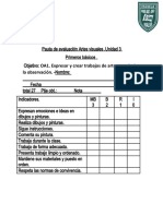 Pauta de Evaluación Artes Visuales Primeros