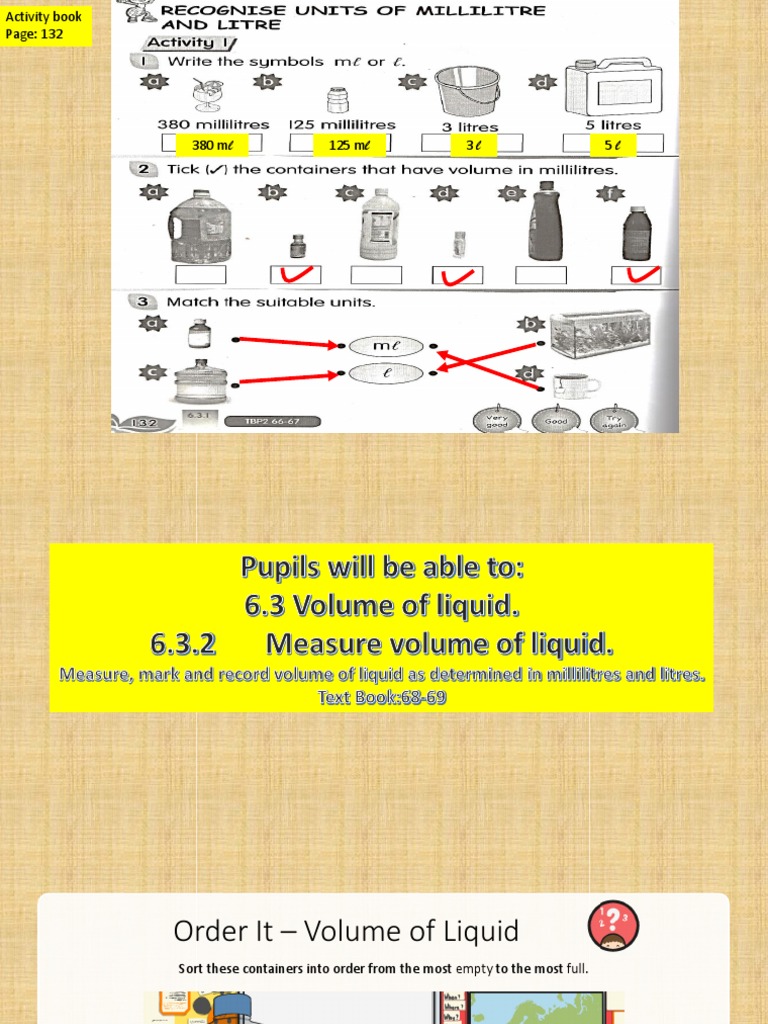 Weekly Volume Measurement Activities | PDF