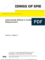 Proceedings of Spie: Instrumental Effects in Surface Finish Measurement