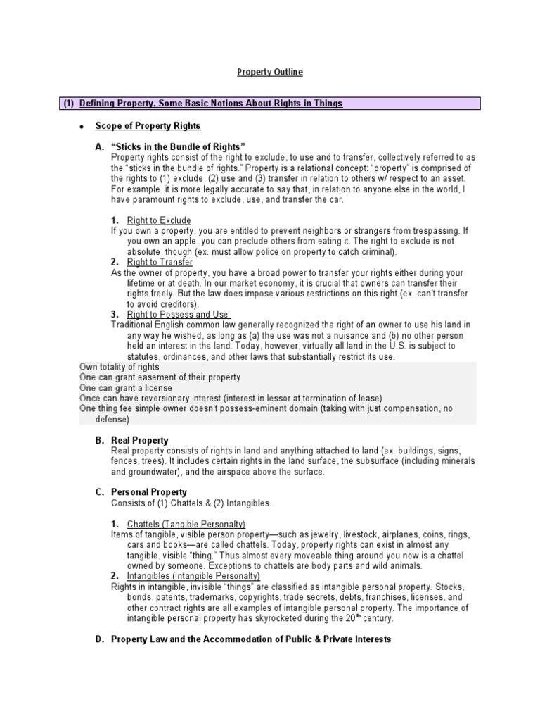 Real Property Outline Descargar gratis PDF Nuisance Property