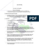 Self-Discipline I. Objectives: II. Materials (2 Manila Papers Per Group)