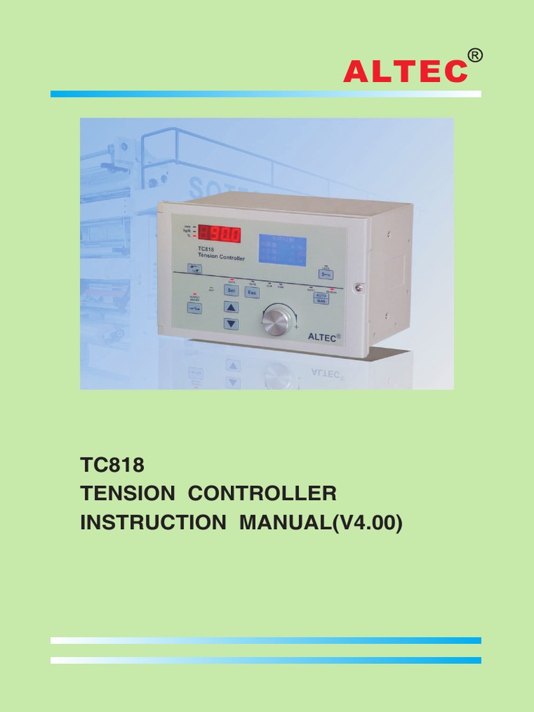 Altec: TC818 Tension Controller Instruction Manual (V4.00) | PDF ...