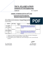 Notice: Examination: Department of Civil Engineering