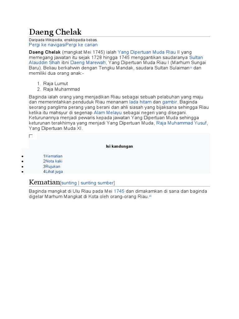 Daeng Chelak | PDF
