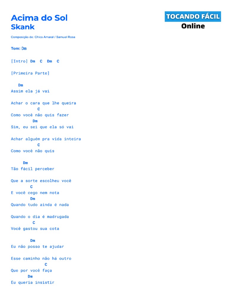 Cifras Pop Rock Nacional 2 Acordes | PDF