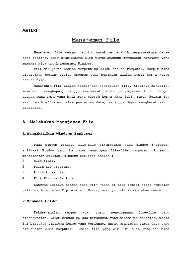 Manajemen File dan Folder di Komputer | PDF | Komputer
