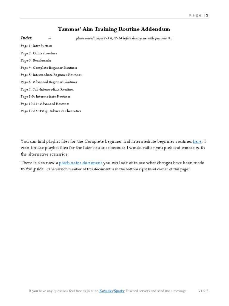 Tammas' Aim Training Routine Guide | PDF