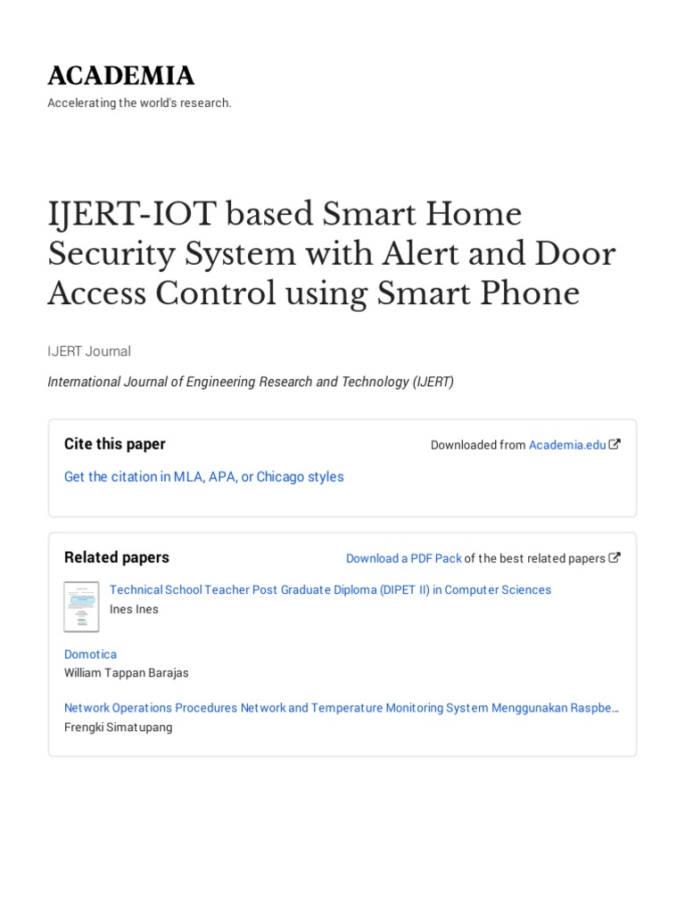 Smart Home Security System Overview Pdf Raspberry Pi Computing