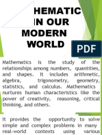 Mathematic S in Our Modern World