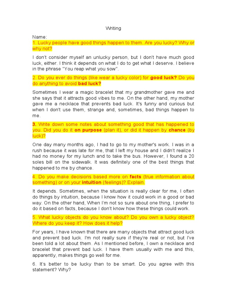 Writing 3 Questions and Answers | PDF