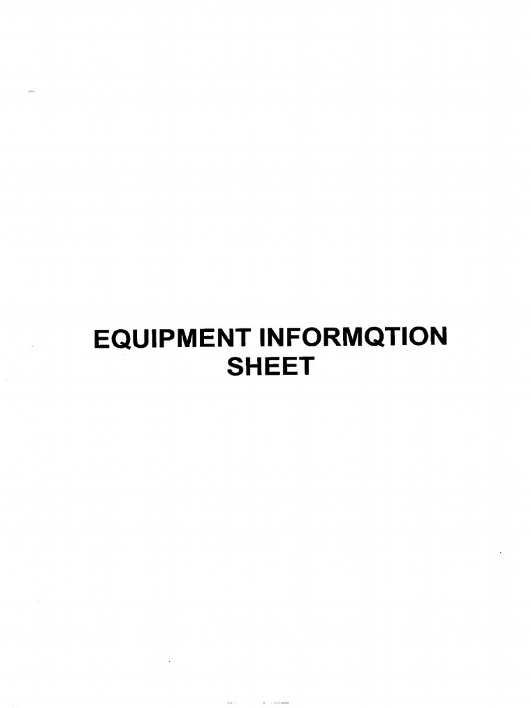 Equipment Information Sheet PDF