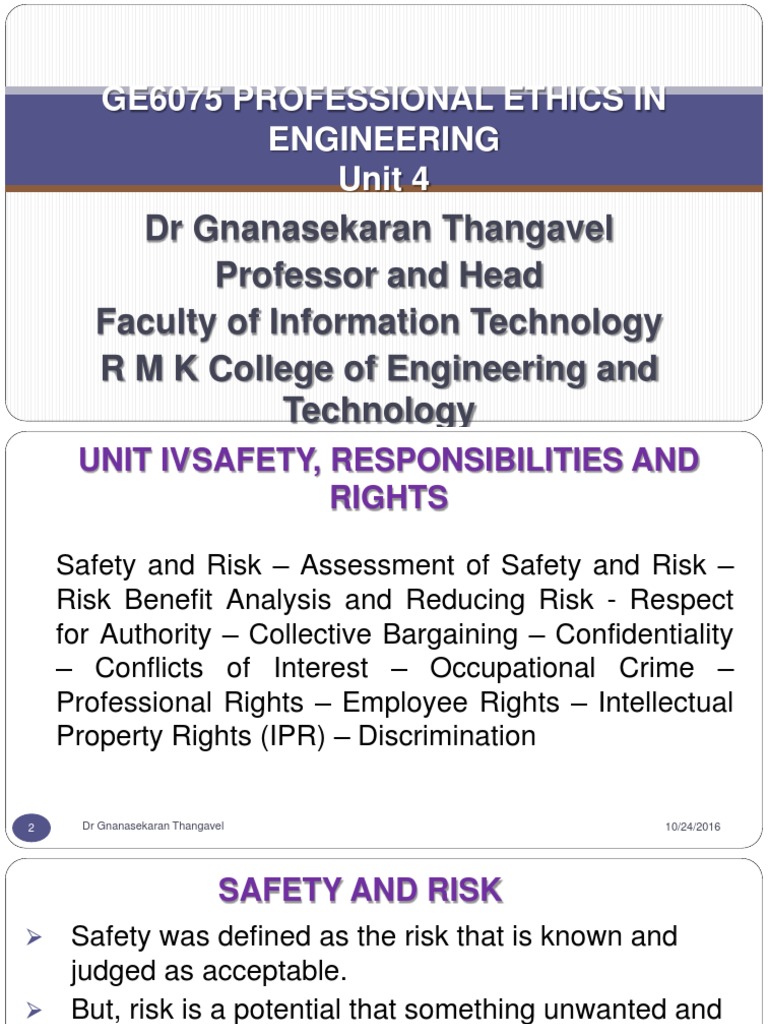 Ge6075 Professional Ethics in Engineering Unit 4 | PDF | Intellectual ...