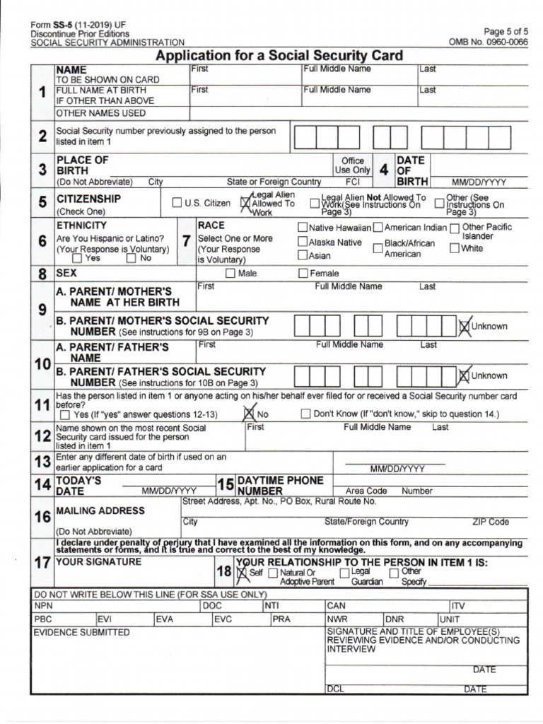 Social Security Application | PDF
