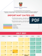 Important Dates-Ud: Saturday and Sunday Vacations Examinations Public Holiday