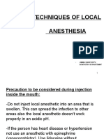 Techniques of Local Anesthesia: Jimma University. Dentistry Departemnt
