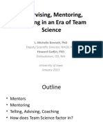 Supervising, Mentoring, Coaching in An Era of Team Science: Deputy Scientific Director, NHLBI, NIH Ombudsman, OD, NIH