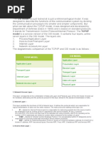 TCP/IP Model: Model Is A Concise Version of The OSI Model. It Contains Four Layers, Unlike